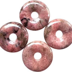 Dijes de cuentas redondas con agujero grande de 0.31 pulgadas para hacer joyas, amuleto de cristal pulido, cuentas de dona, círculo de paz, Dijes de cuentas redondas con agujero grande de 0.31 pulgadas para hacer joyas, amuleto de cristal pulido, cuentas de dona, círculo de paz,