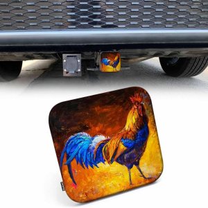 Beabes Cubiertas de enganche de camión de gallo, coloridas cubiertas de goma para enganche de remolque, tapa de enchufe receptor, se adapta a Beabes Cubiertas de enganche de camión de gallo, coloridas cubiertas de goma para enganche de remolque, tapa de enchufe receptor, se adapta a