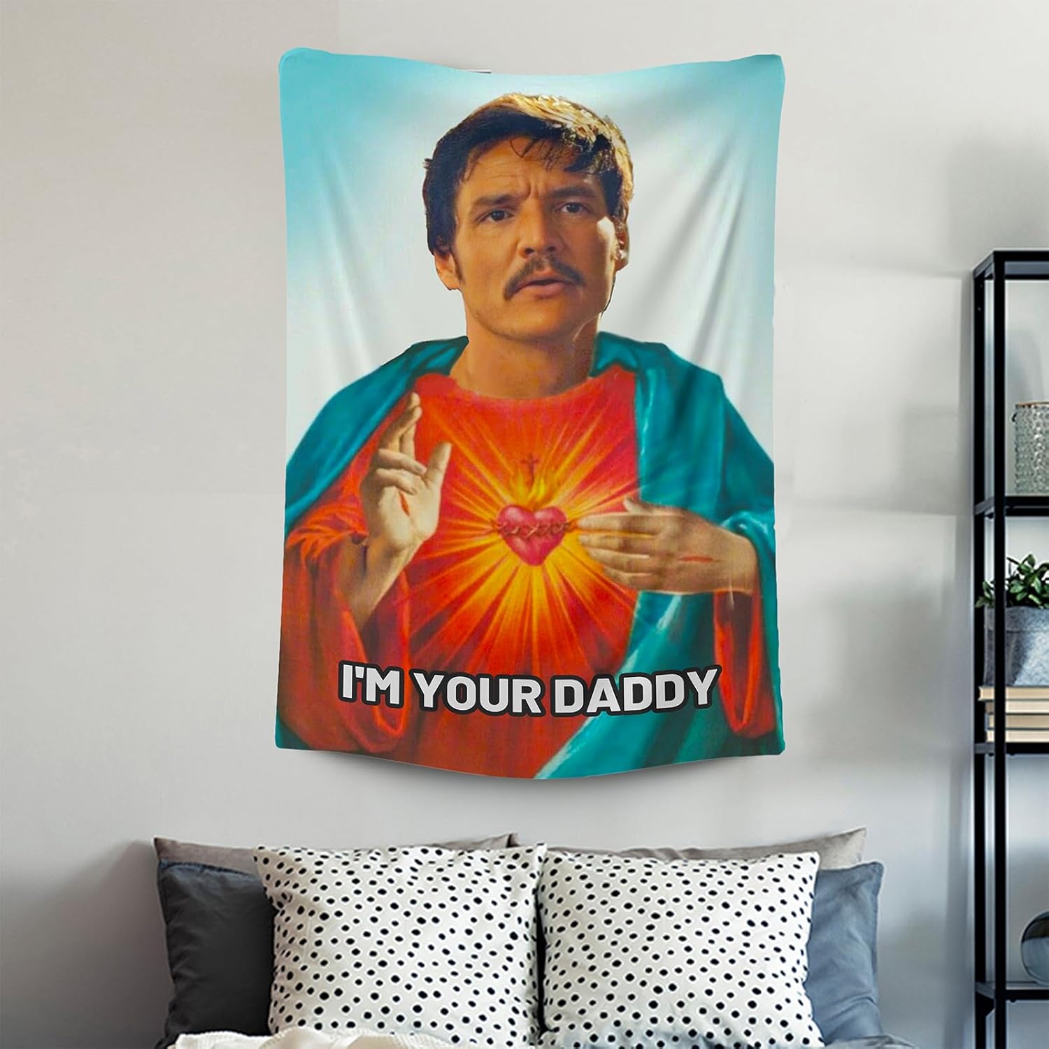 HIFFEY Tapiz de Pedro Pascal, divertido tapiz de pared de 40 x 60 pulgadas, tapiz con texto en inglés “I’m Your Daddy” para colgar en la pared,