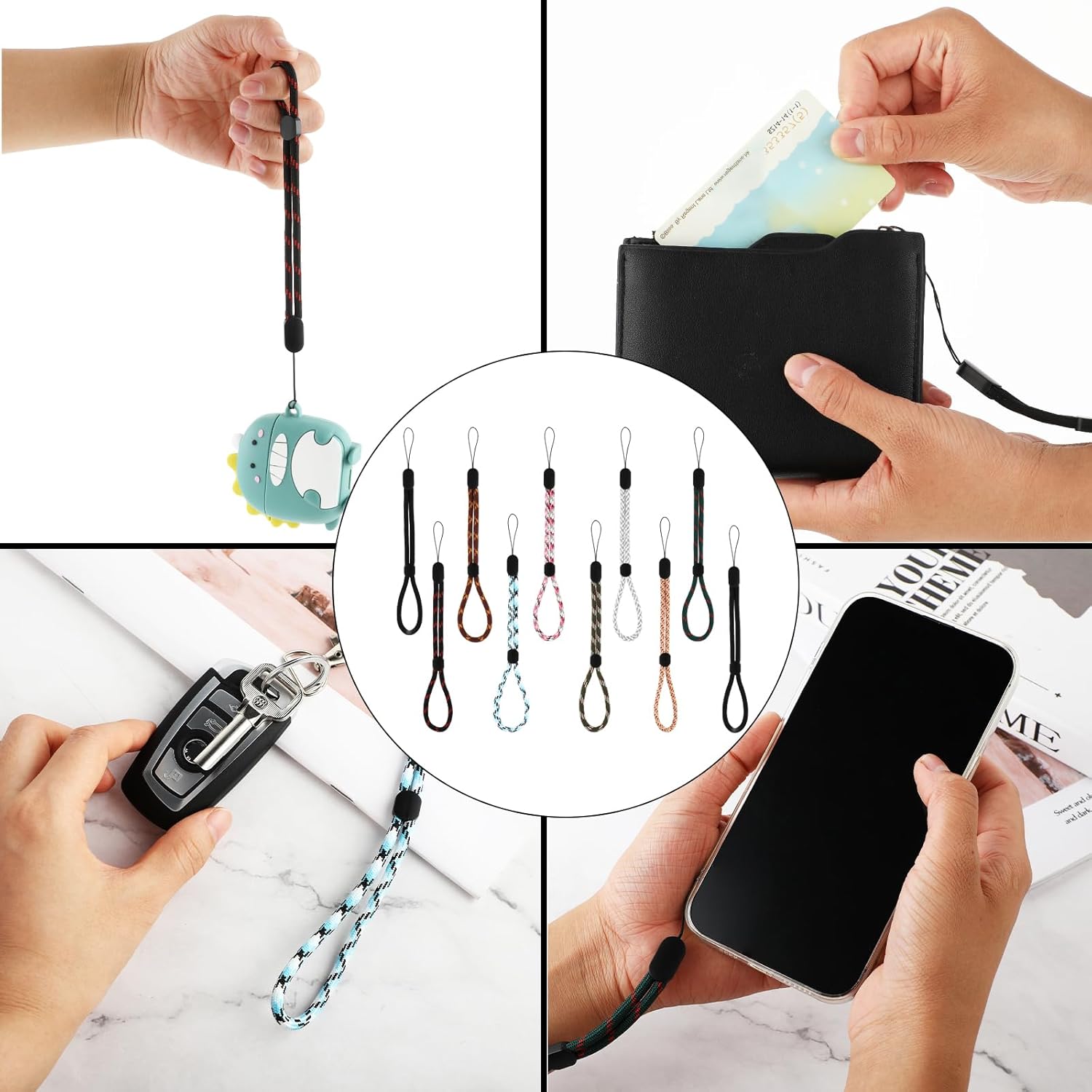 10 cordones USB, correa de muñeca para teléfono celular, correa de muñeca para unidad flash, cordón de muñeca para teléfono, cordón ajustable para