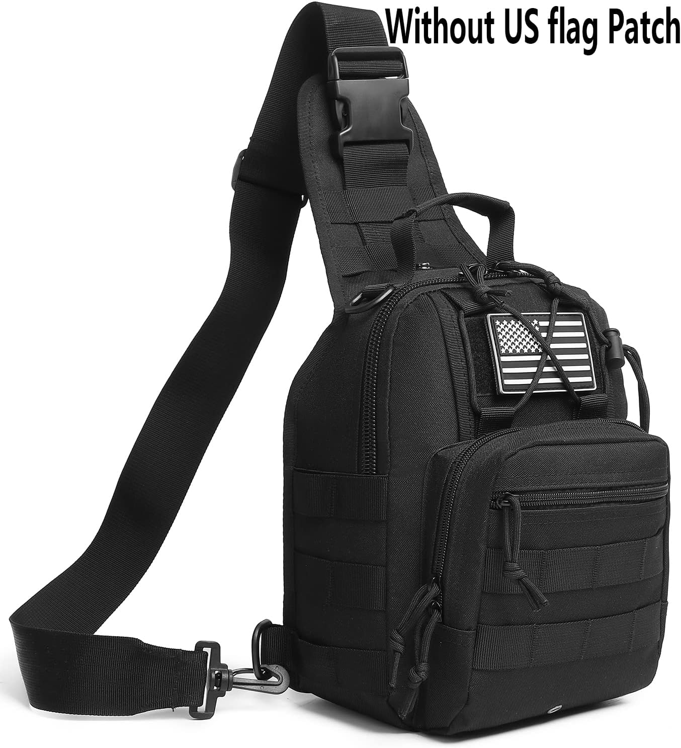 ATBP Mochila táctica pequeña para hombre, bolsa de hombro militar, bolsa cruzada EDC para senderismo, 7 litros, Negro -, Classic