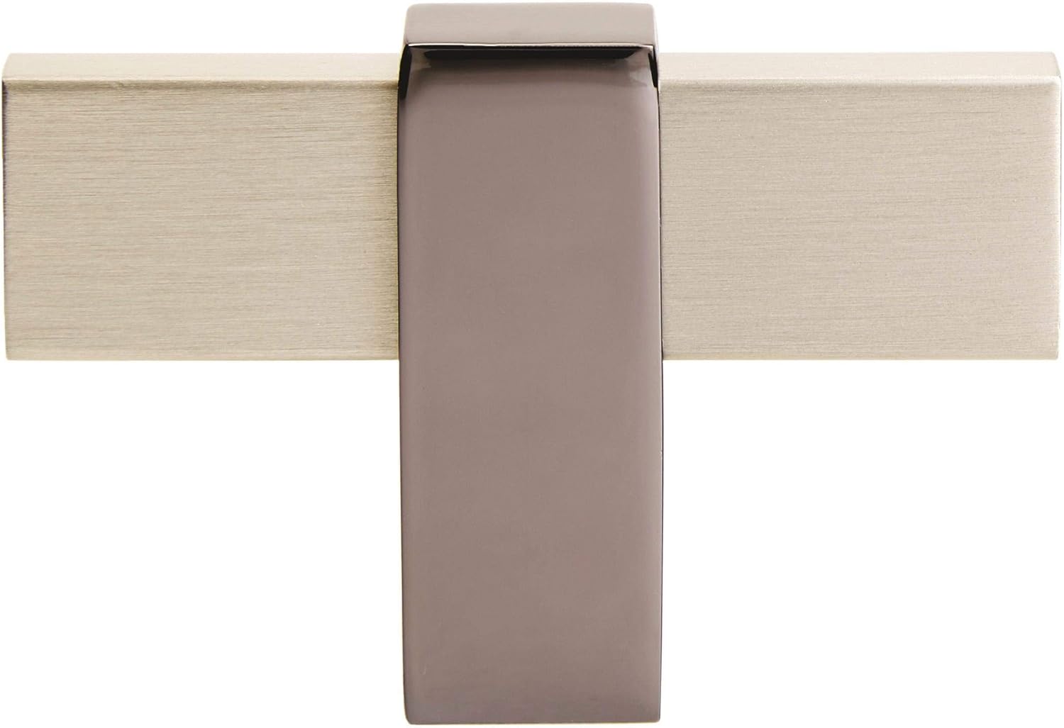 Amerock Pomo de gabinete  Champán plateadoníquel negro  Longitud de 2-38 pulgadas (2.362 in)  Mulino  paquete de 1 unidad  Pomo de cajón  Herrajes