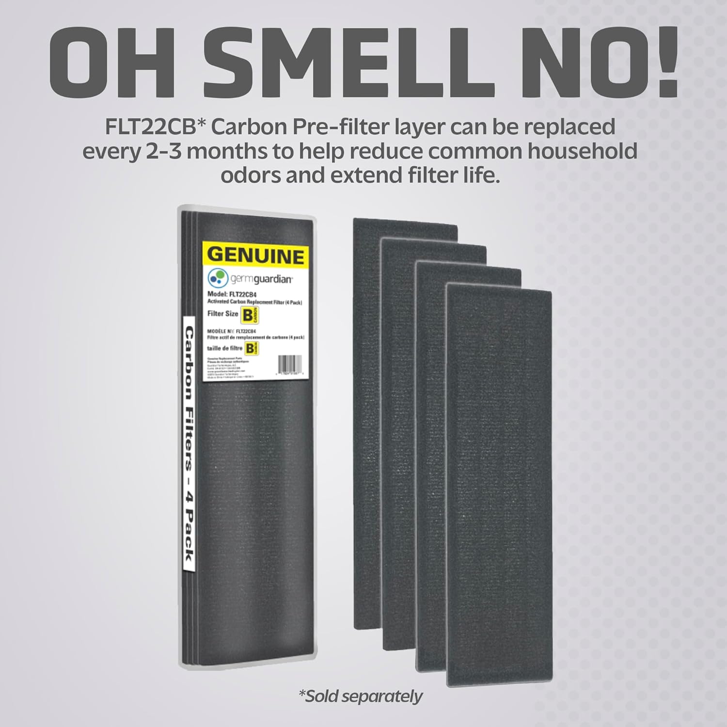 Filtro para purificador de aire GermGuardian FLT4825, filtro B True HEPA auténtico de repuesto para purificadores de aire GermGuardian de la serie
