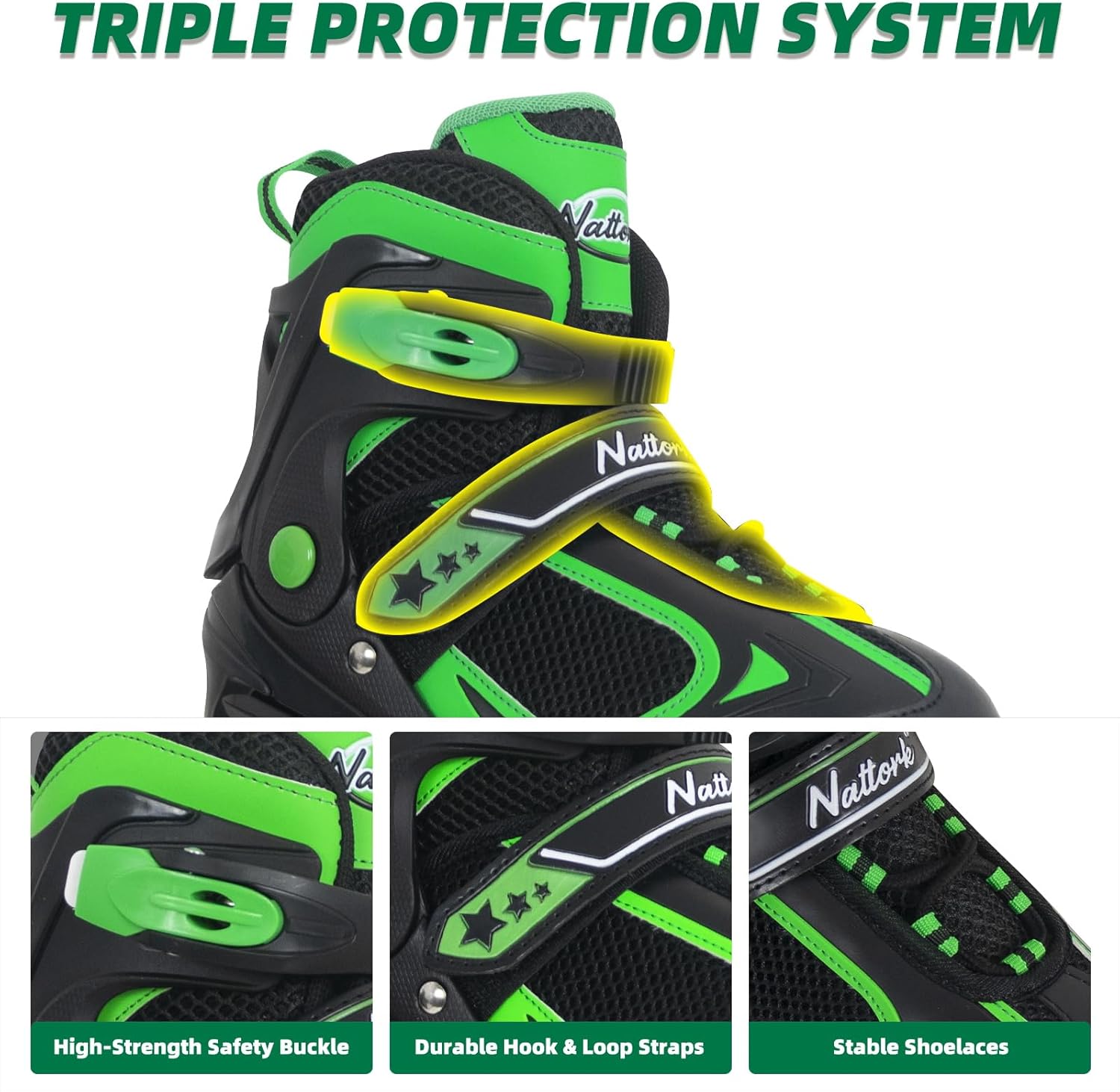 Patines en línea ajustables para niños, patines de hoja rojonegroazul con ruedas iluminadas para niños principiantes, niñas y jóvenes, talla S-M-L