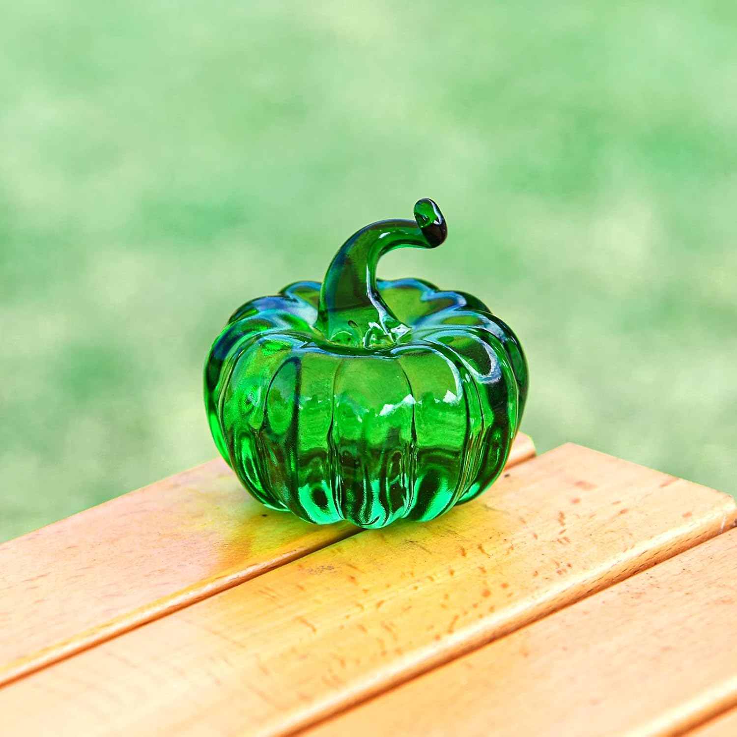 Calabaza de cristal coleccionable  Decoraciones de otoño para el hogar, adorno de fruta de cristal, pisapapapeles, calabaza de cristal, decoración