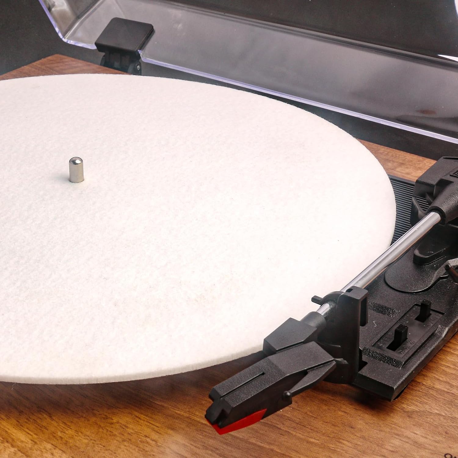 Tapete de lana blanca para tocadiscos, tapete giratorio de 12 pulgadas, antiestático para discos de vinilo LP, accesorios para tocadiscos, equipo de