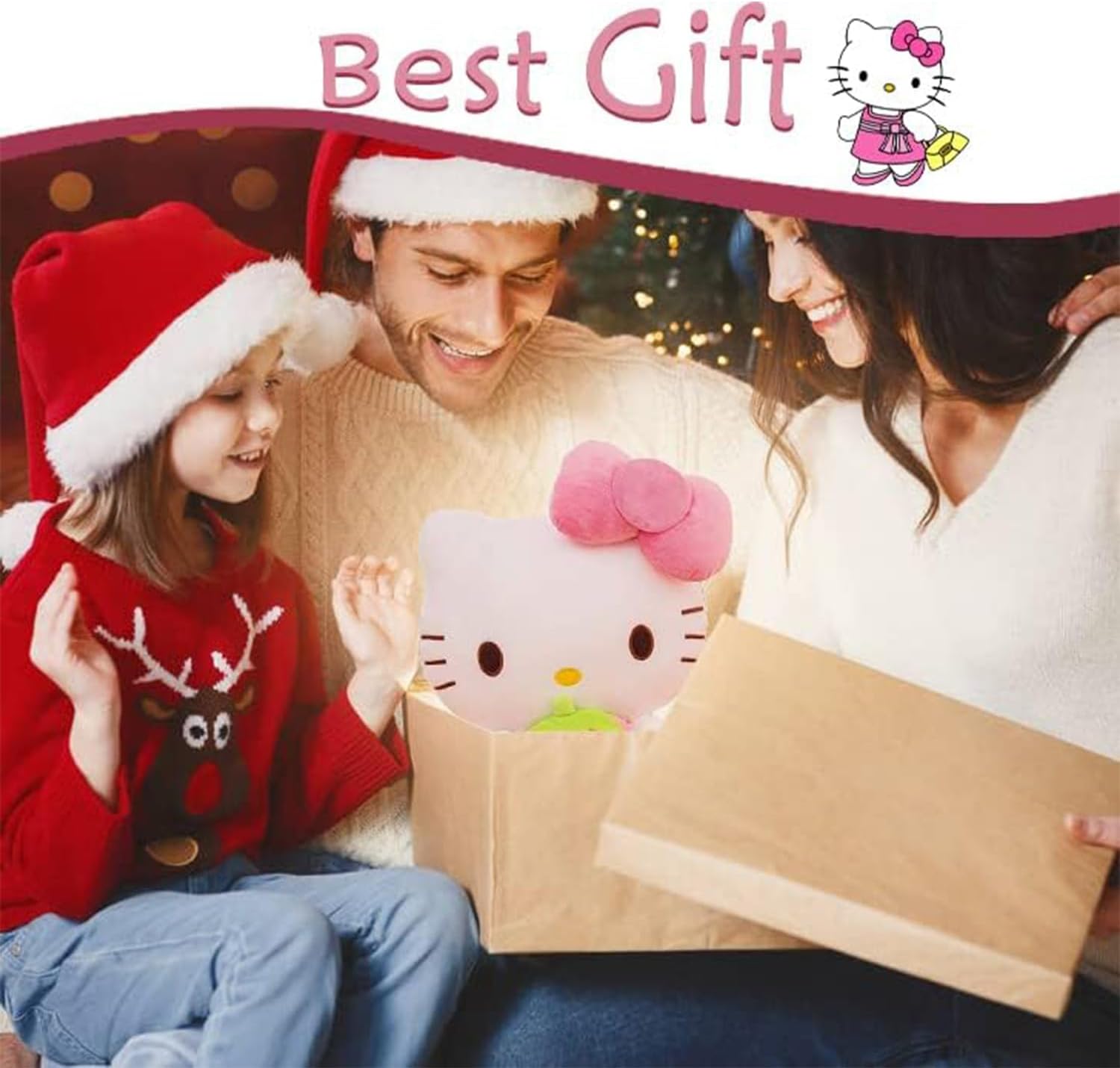 Juguetes de peluche de gatito, figura de almohada de dibujos animados de 15.7 pulgadas, gran regalo para Navidad, Pascua, fiesta de cumpleaños, Año
