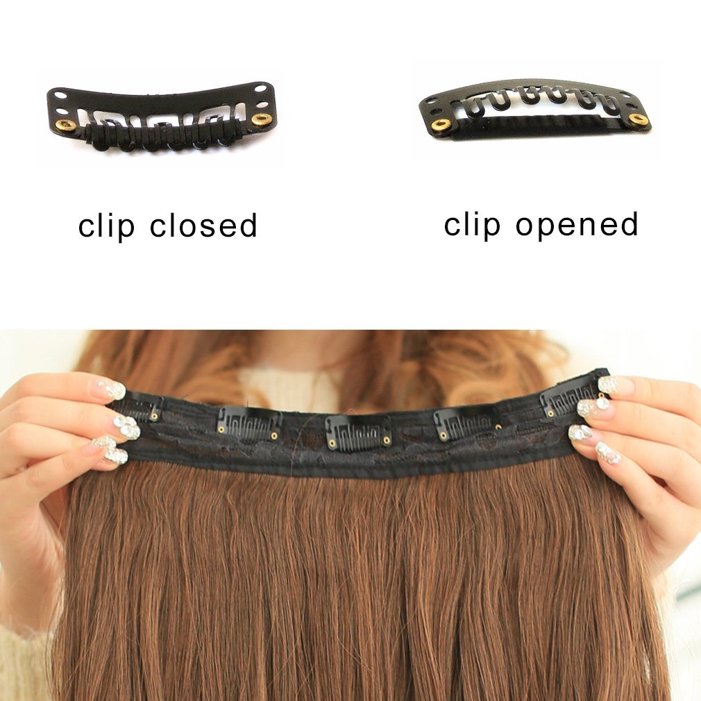 Extensiones de cabello ondulado sintético para 34 de la cabeza completa, 20 pulgadas, 5 clips de 4.6 onzas por pieza de REECHO