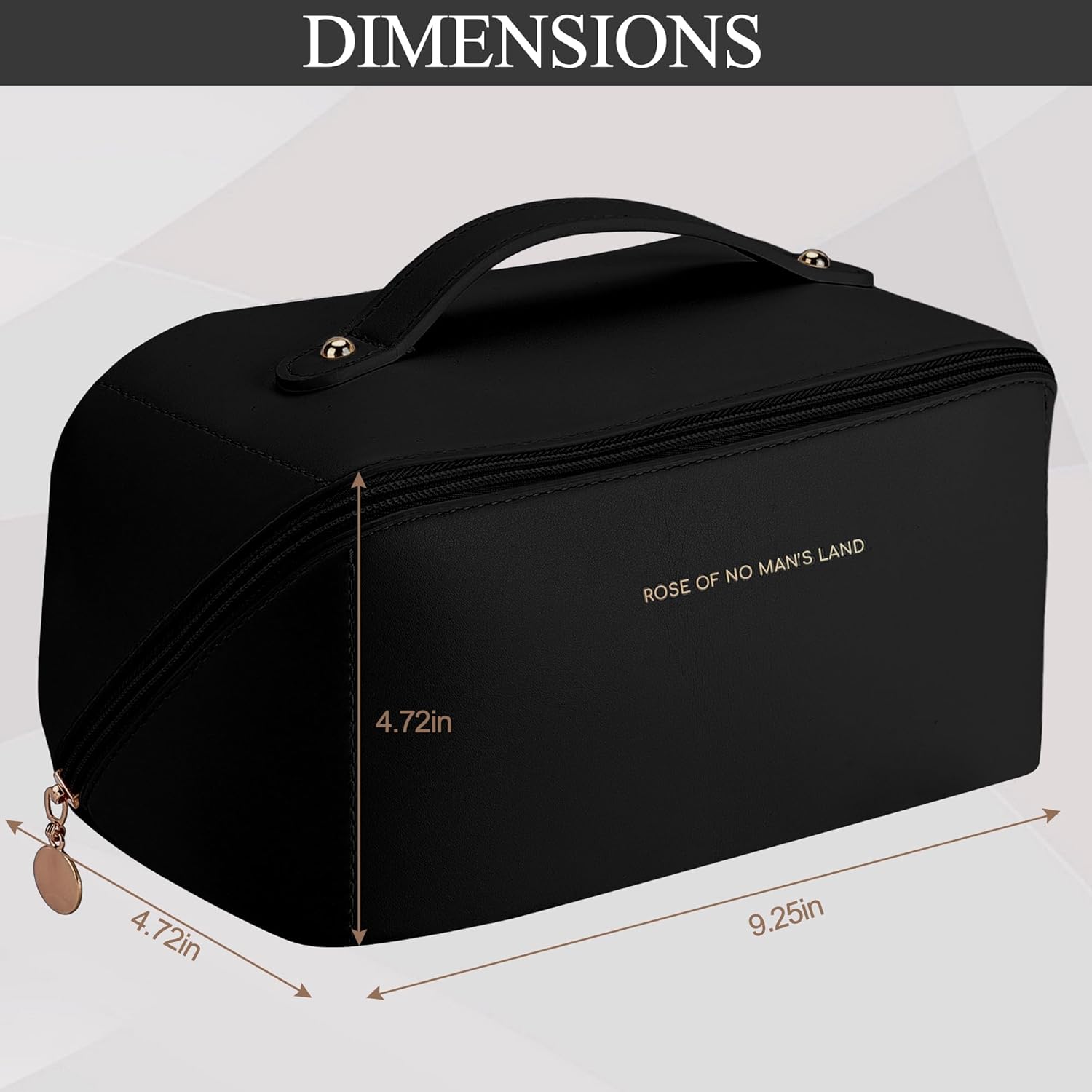 Bolsa de maquillaje de gran capacidad, bolsa de cosméticos de viaje para mujer, bolsa de maquillaje grande impermeable, bolsa de cosméticos de cuero