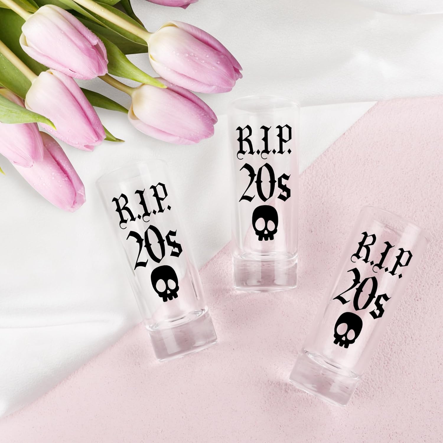 JUSTOTRY Vaso de chupito de 30 cumpleaños  RIP 20 regalos de cumpleaños para ella, vaso de chupito de 2 onzas, mejores decoraciones de cumpleaños de