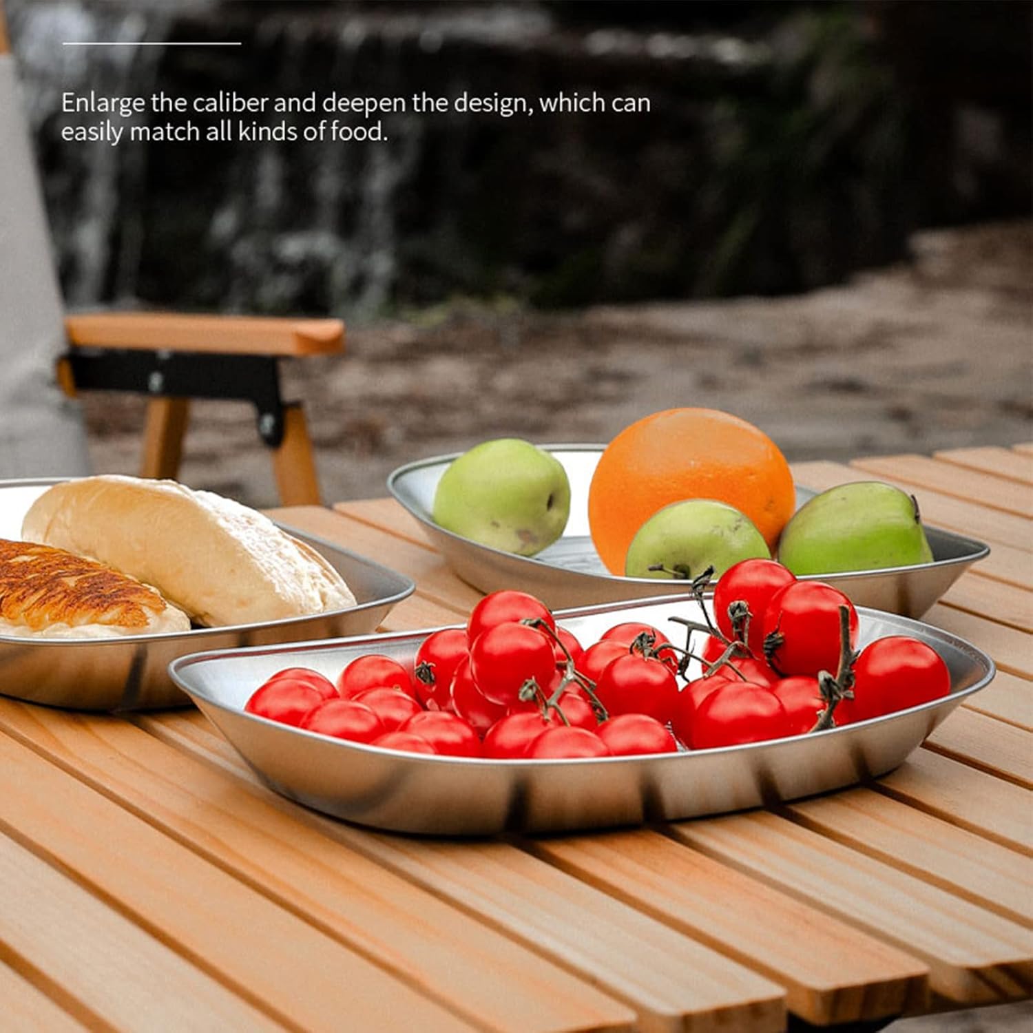 Plato de camping al aire libre BBQ Platos de carne Plato de frutas vintage Pan Postre Verduras Pescado Plato de servicio de cena Vajilla de cocina