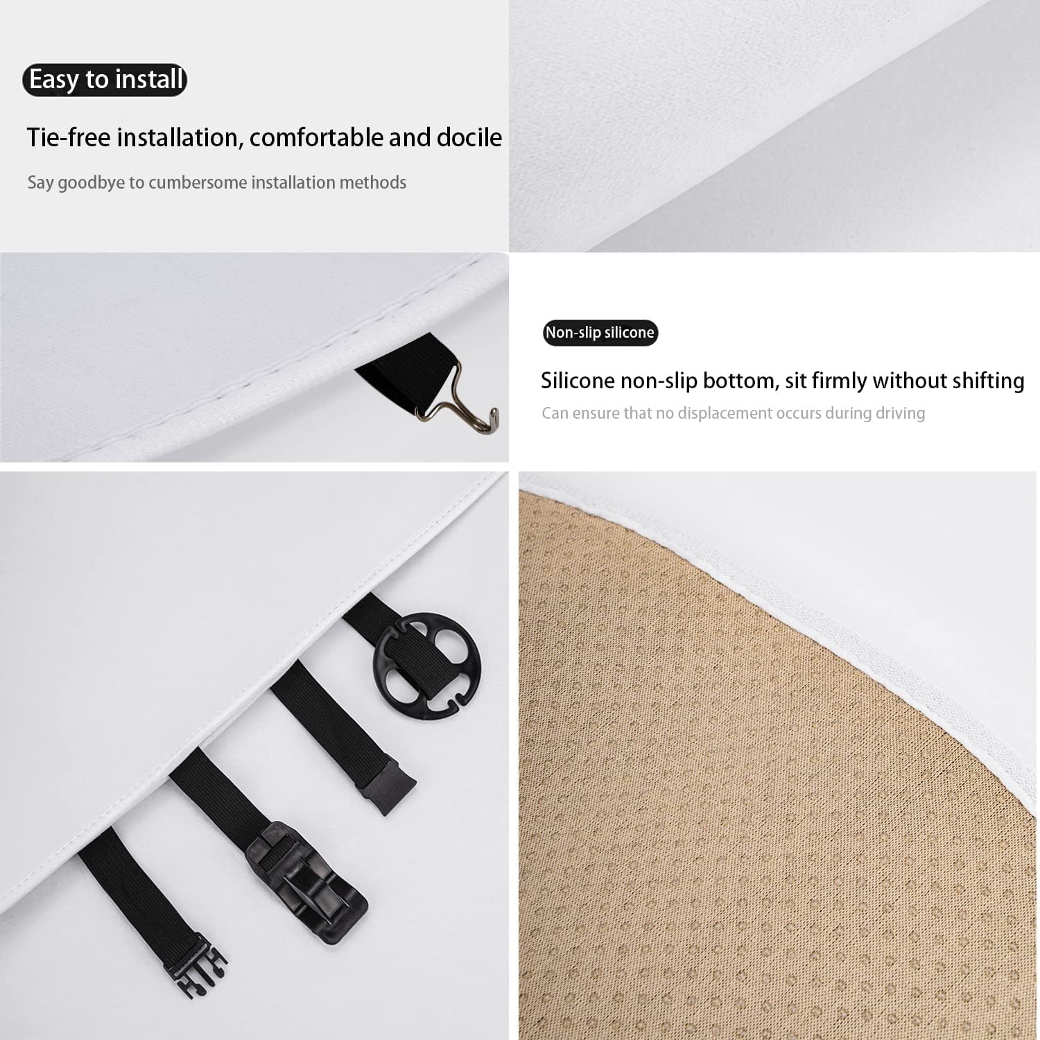 Fundas protectoras para asiento de automóvil, funda de cojín para asiento delantero y trasero del conductor, para el juego de fundas de asiento