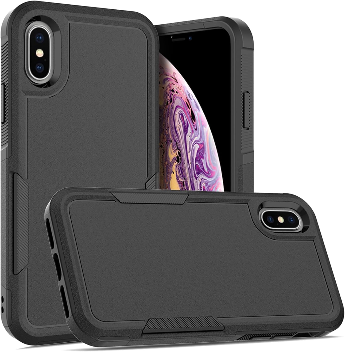 Funda para iPhone XiPhone Xs funda protectora de doble capa resistente para teléfono celular, a prueba de golpes, resistente, con protector de