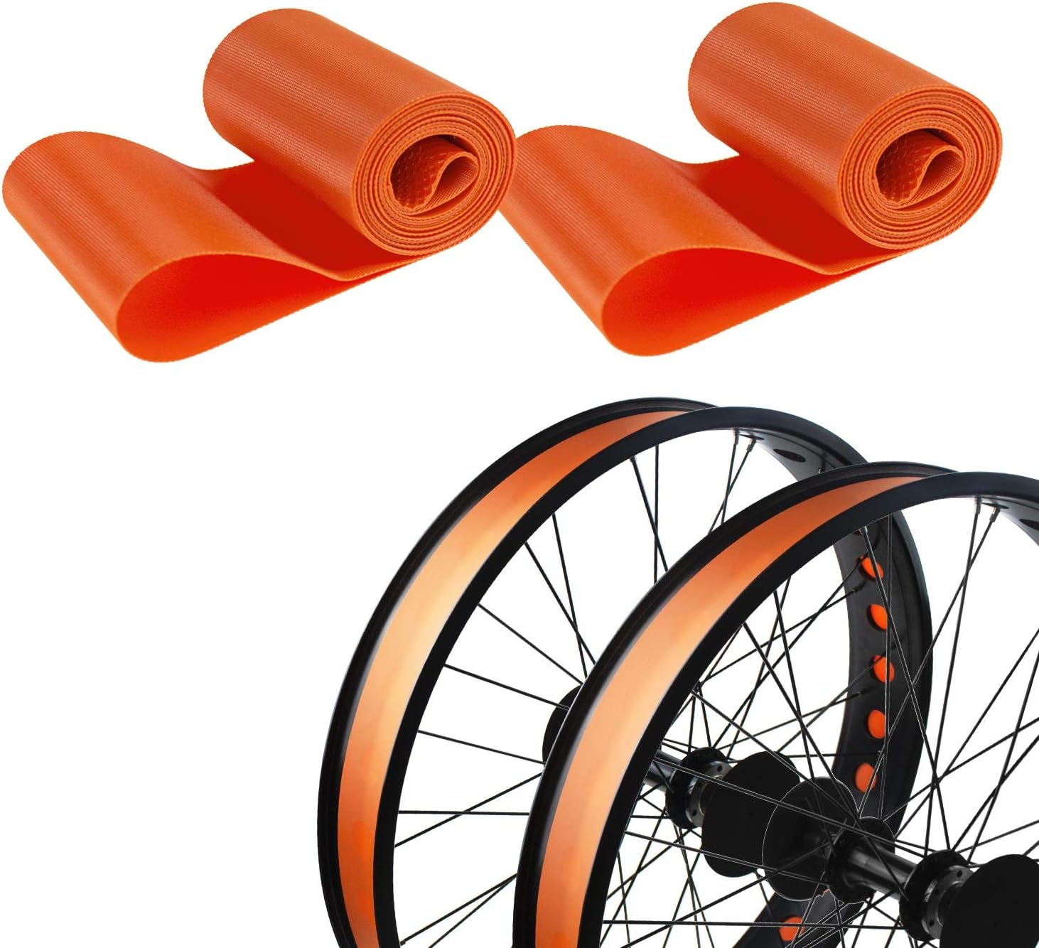 ADDMOTOR Cinta de llanta de 26 pulgadas, forro de neumático grueso de PVC, protector de cojín interior antipinchazos para bicicletas, 2 unidades