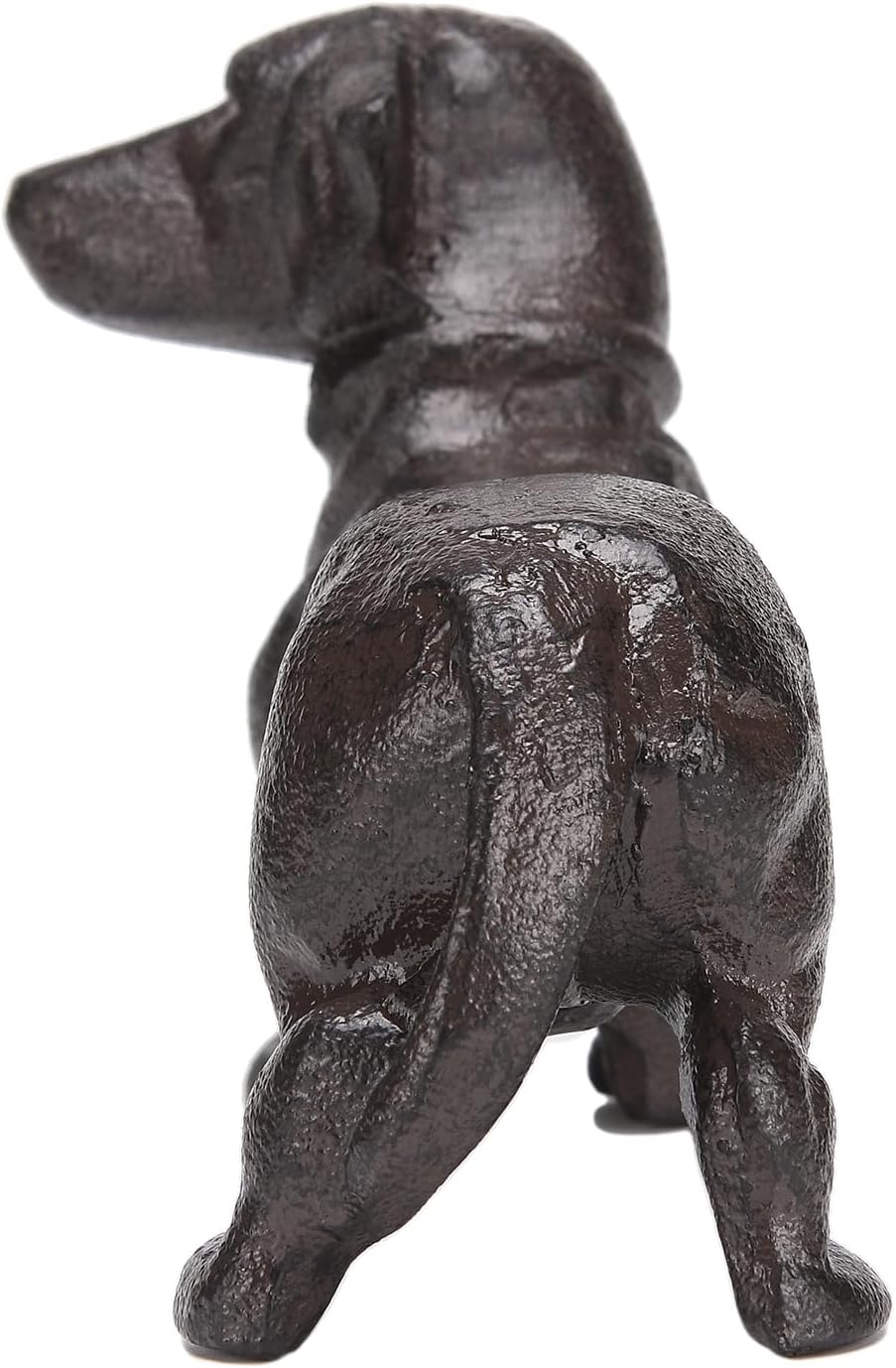 BRASSTAR Cabeza giratoria de hierro fundido para mirar al perro salchicha estatua de mascota pisapapeles lindo cachorro estatuilla regalo jardín