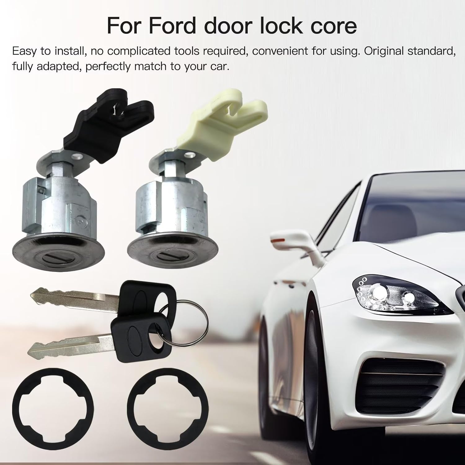 DL140T, DL111 Cerradura de puerta Cilindros y 2llaves XL2Z7821990AC, F87Z7821990BA Reemplazo para 1995-02 Mazda B4000 Truck