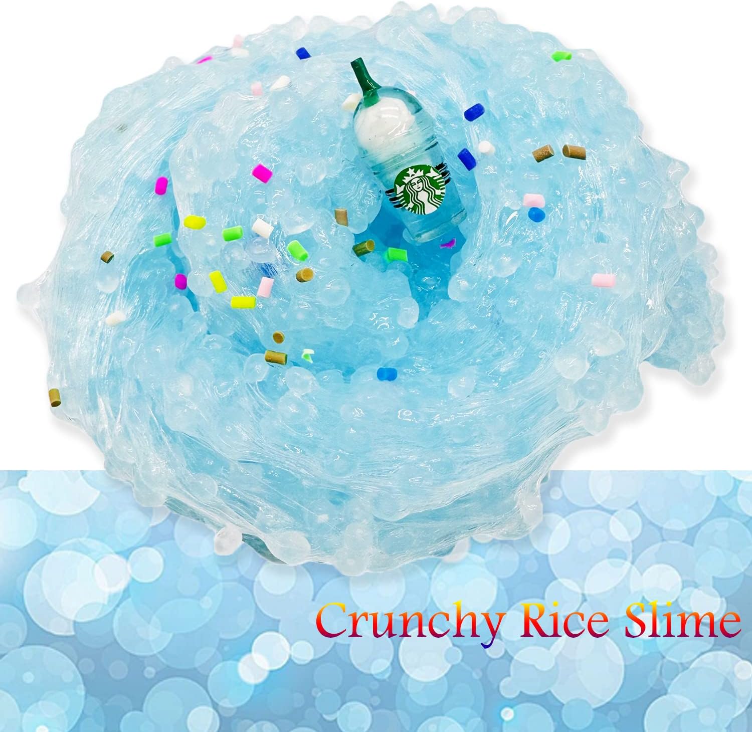 2 limos crujientes de arroz, slime brillante con pegamento, súper suave y antiadherente, juguete educativo para aliviar el estrés, regalos de