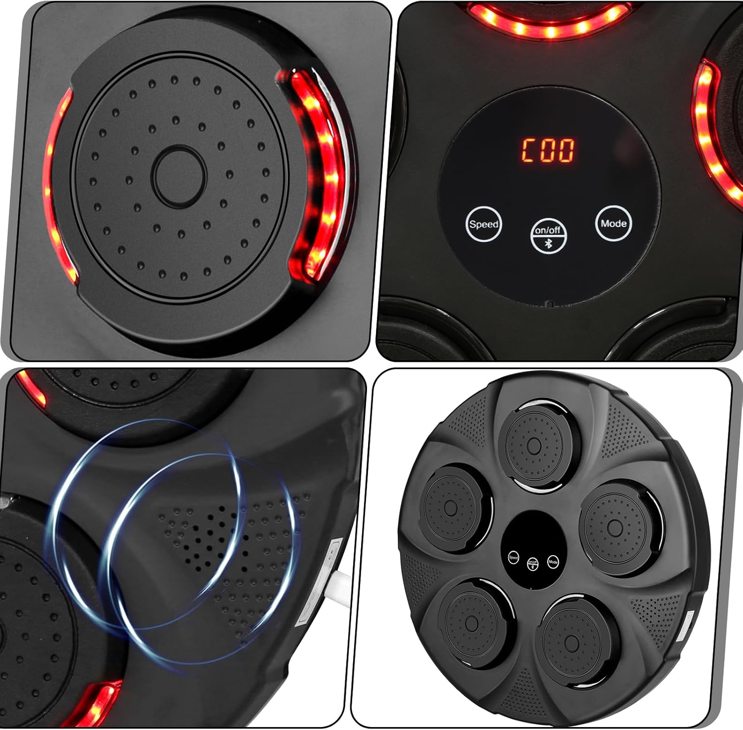Máquina electrónica inteligente de boxeo de música, máquina de boxeo montada en la pared, máquina de entrenamiento inteligente de boxeo para el