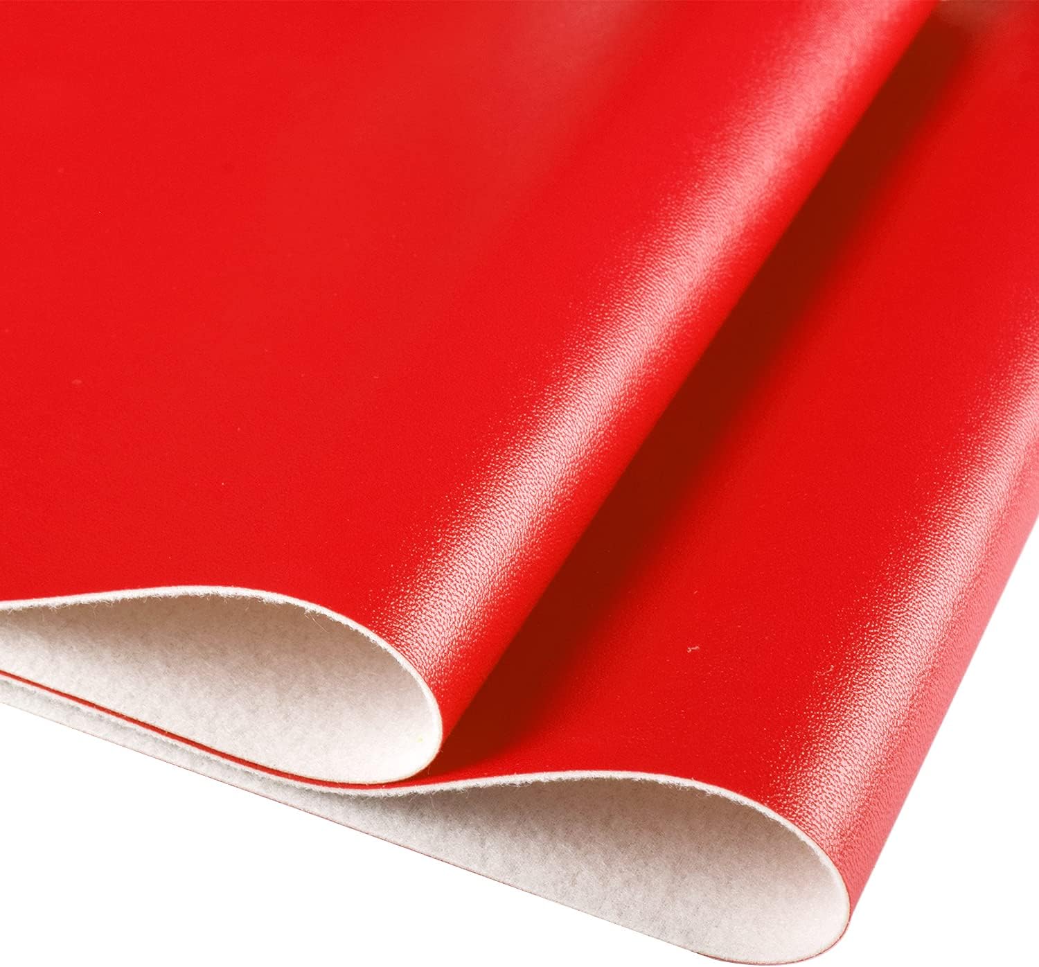 Rollo de hojas de piel sintética color rojo liso liso de 12 x 53 pulgadas, muy adecuado para hacer manualidades, aretes de cuero, lazos, costura