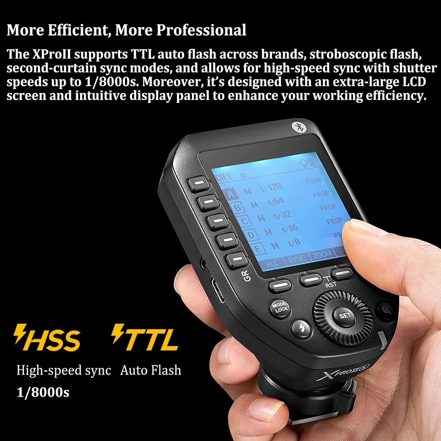 GODOX Disparador de flash inalámbrico XProII-N TTL para cámaras Nikon, 2.4G 18000s HSS, Bluetooth incorporado para control de aplicación de