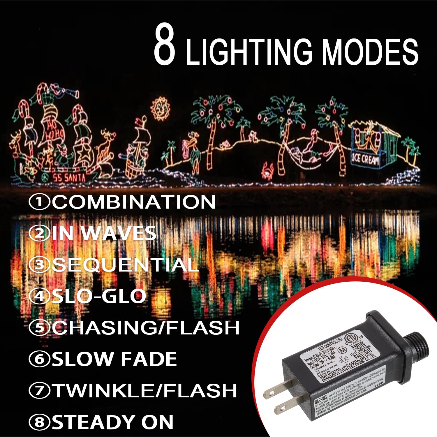 SIGANDG Controlador LED de repuesto para transformador de 30 V 6 W, clase 2, con 8 modos de suministro para cadena de luces de Navidad, decoraciones