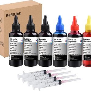 INK+ Kit de recarga 6x100ml para Canon 250 251 270 271 280 281 225 226 1200 2200 PG210 CL211 PG245 CL246 Cartucho de tinta recargable con 5 jeringas INK+ Kit de recarga 6x100ml para Canon 250 251 270 271 280 281 225 226 1200 2200 PG210 CL211 PG245 CL246 Cartucho de tinta recargable con 5 jeringas