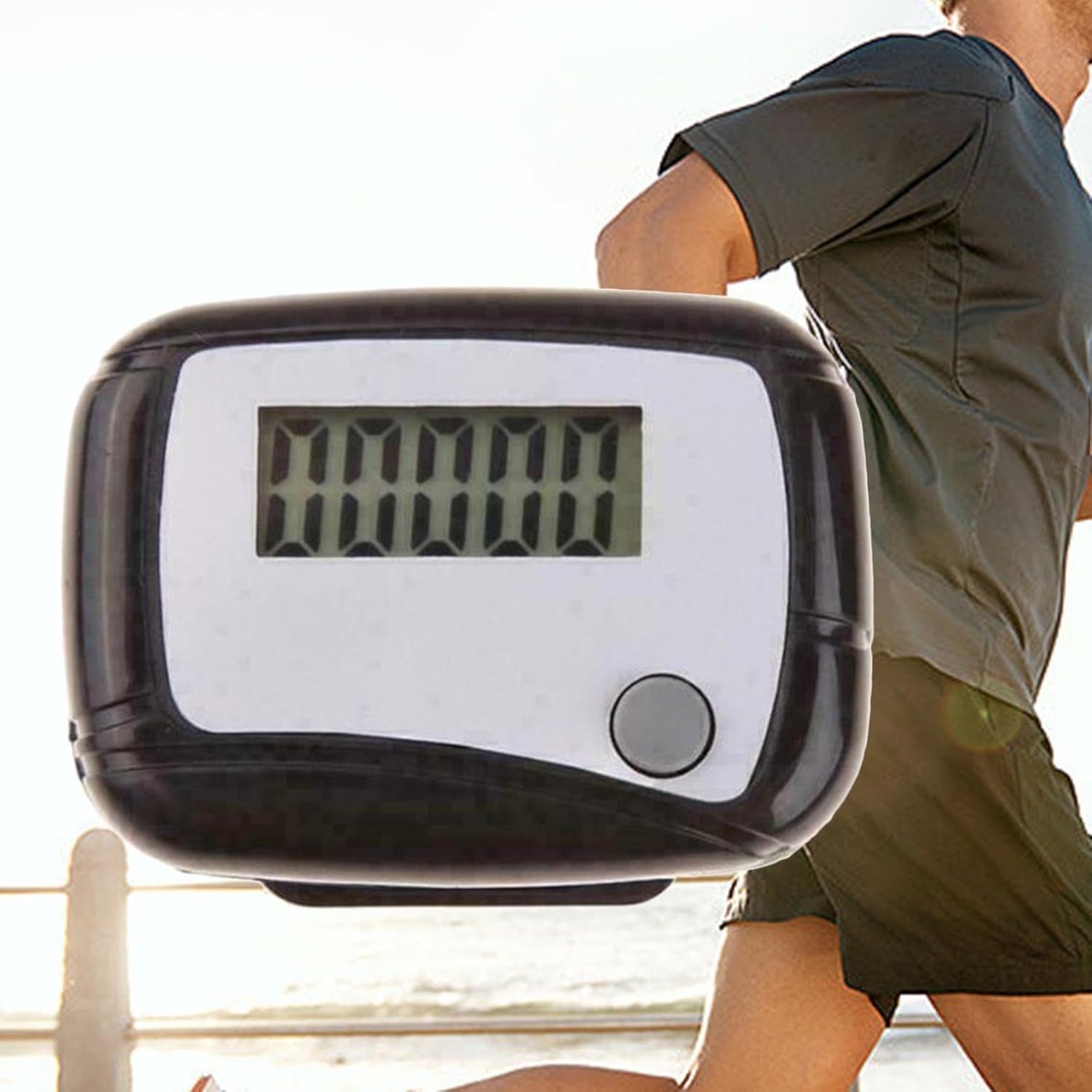 Colaxi Contador de pasos, podómetro, monitor diario de objetivo, dispositivos de movimiento de caminar, clip para cinturón, podómetro electrónico