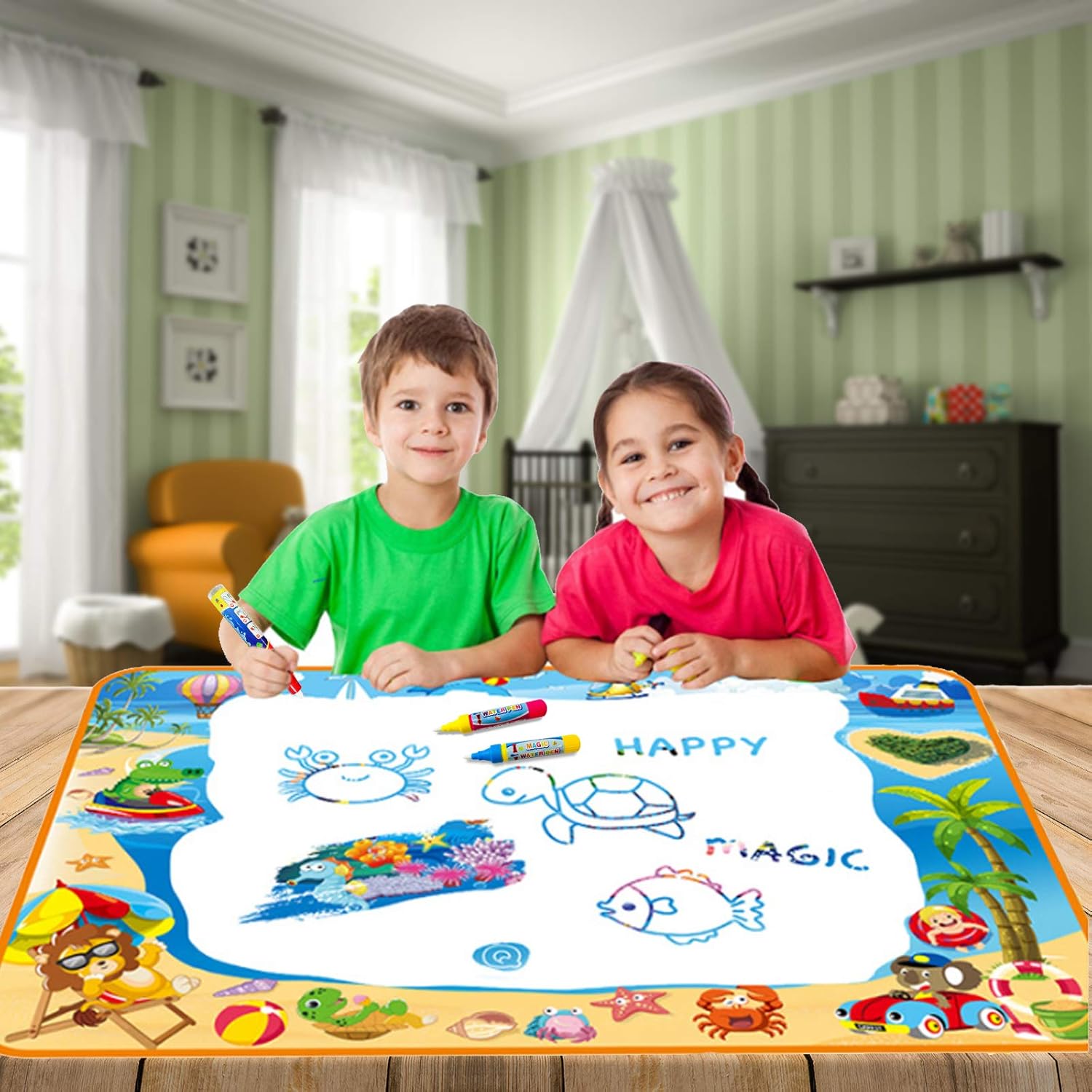 COSBAY Bolígrafos de agua de repuesto para garabatos de agua, bolígrafos de dibujo para alfombrilla de dibujo (multicolor, 6 unidades)