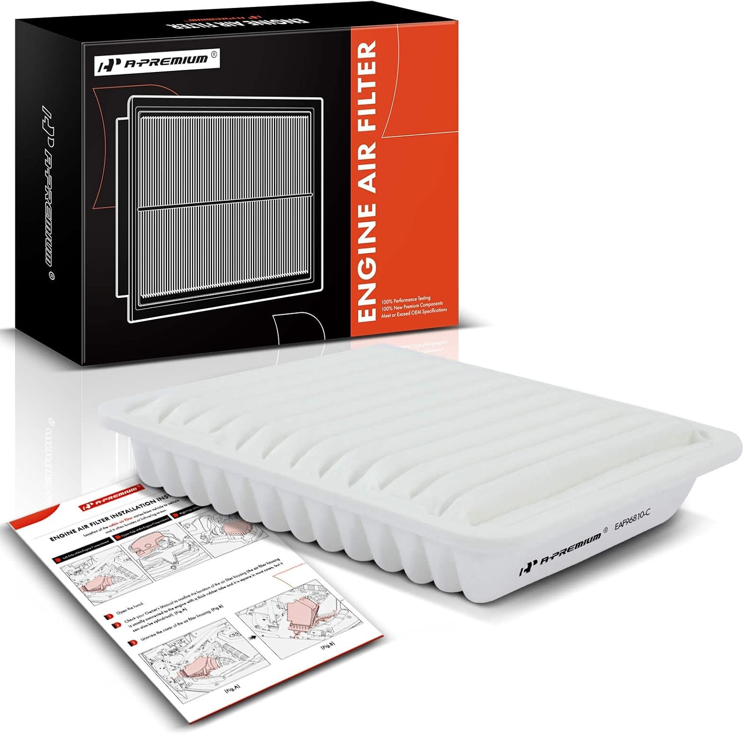 A-Premium Filtro de aire de motor compatible con Mitsubishi Galant 2004-2012, Eclipse 2006-2012, Endeavor 2004-2008 2010-2011