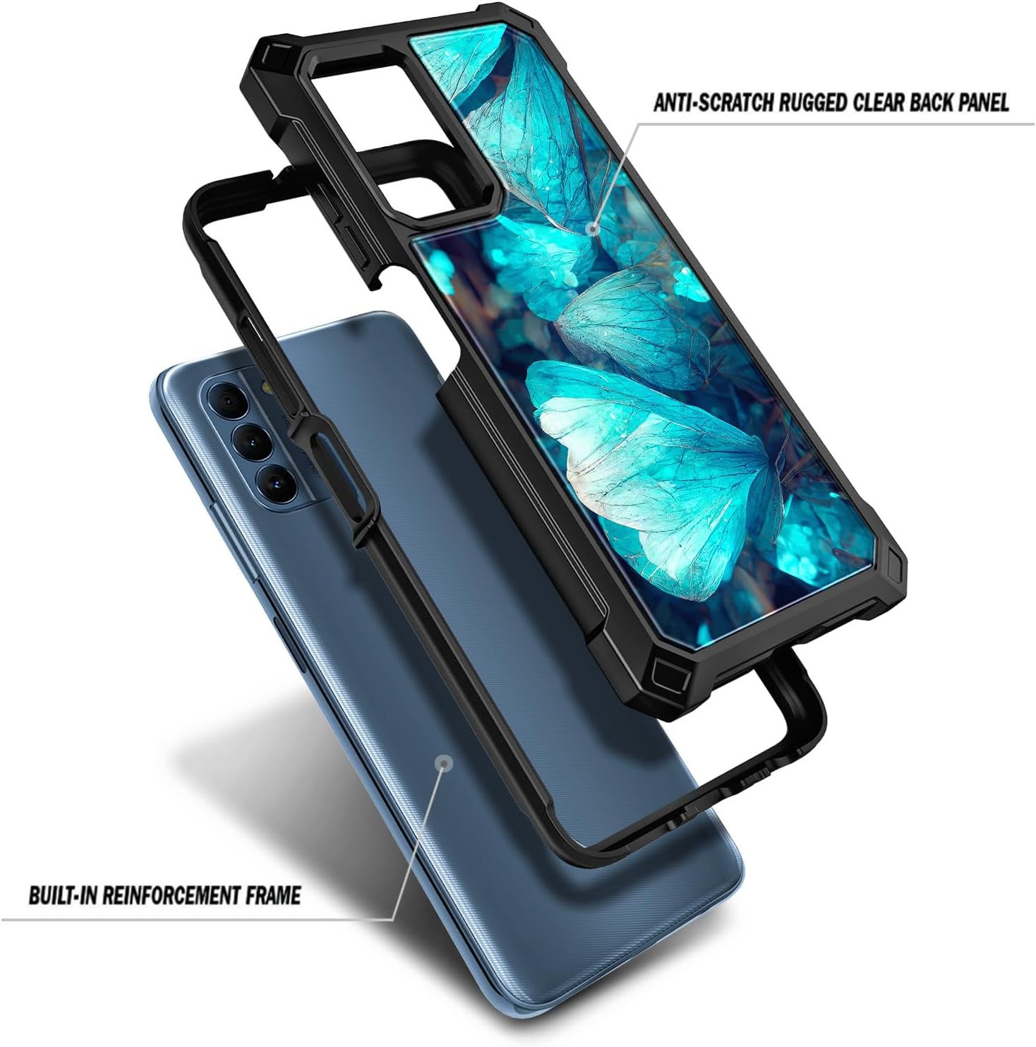 NZND Funda para Nokia C300 (N155DL)Nokia G100 (N150DL) con protector de pantalla incorporado, funda protectora de cuerpo completo a prueba de