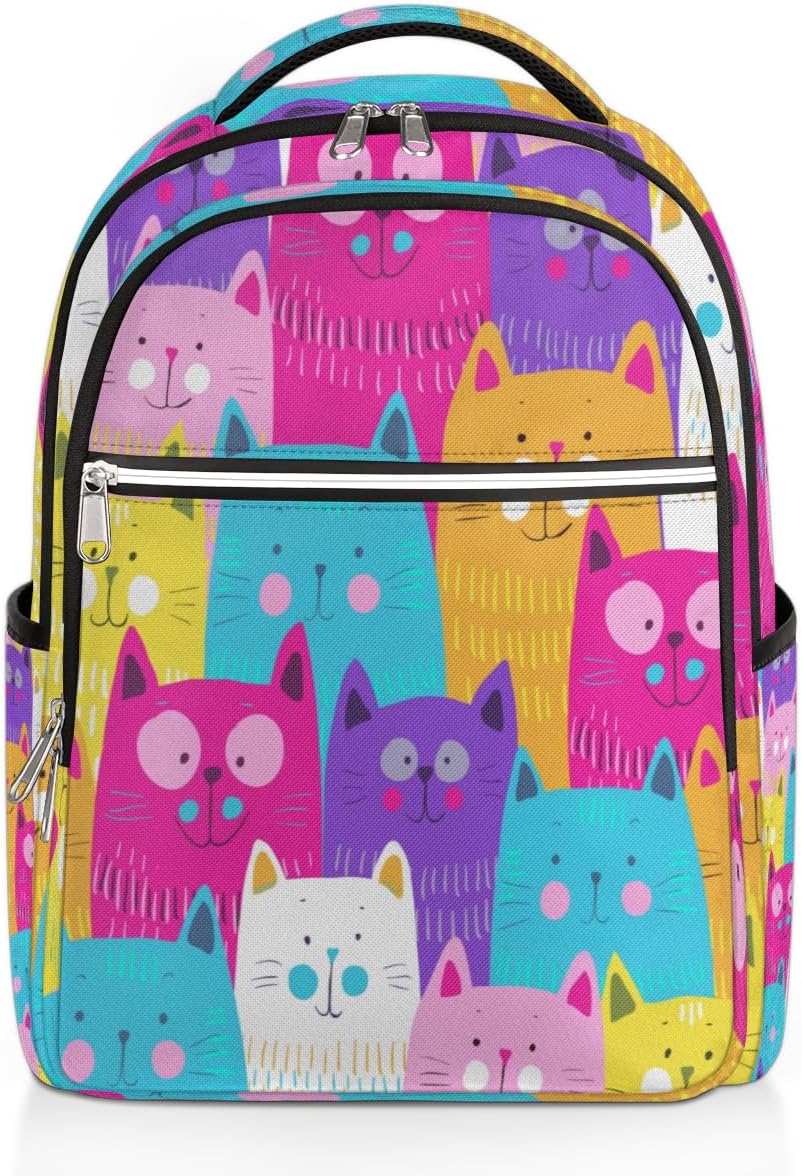 Smart Cartoon Cat Travel Laptop Backpack for Women Lightweight Laptop Bag Fits 15.6 inch Laptop Durable Travel Backpack Casual Daypack for Work