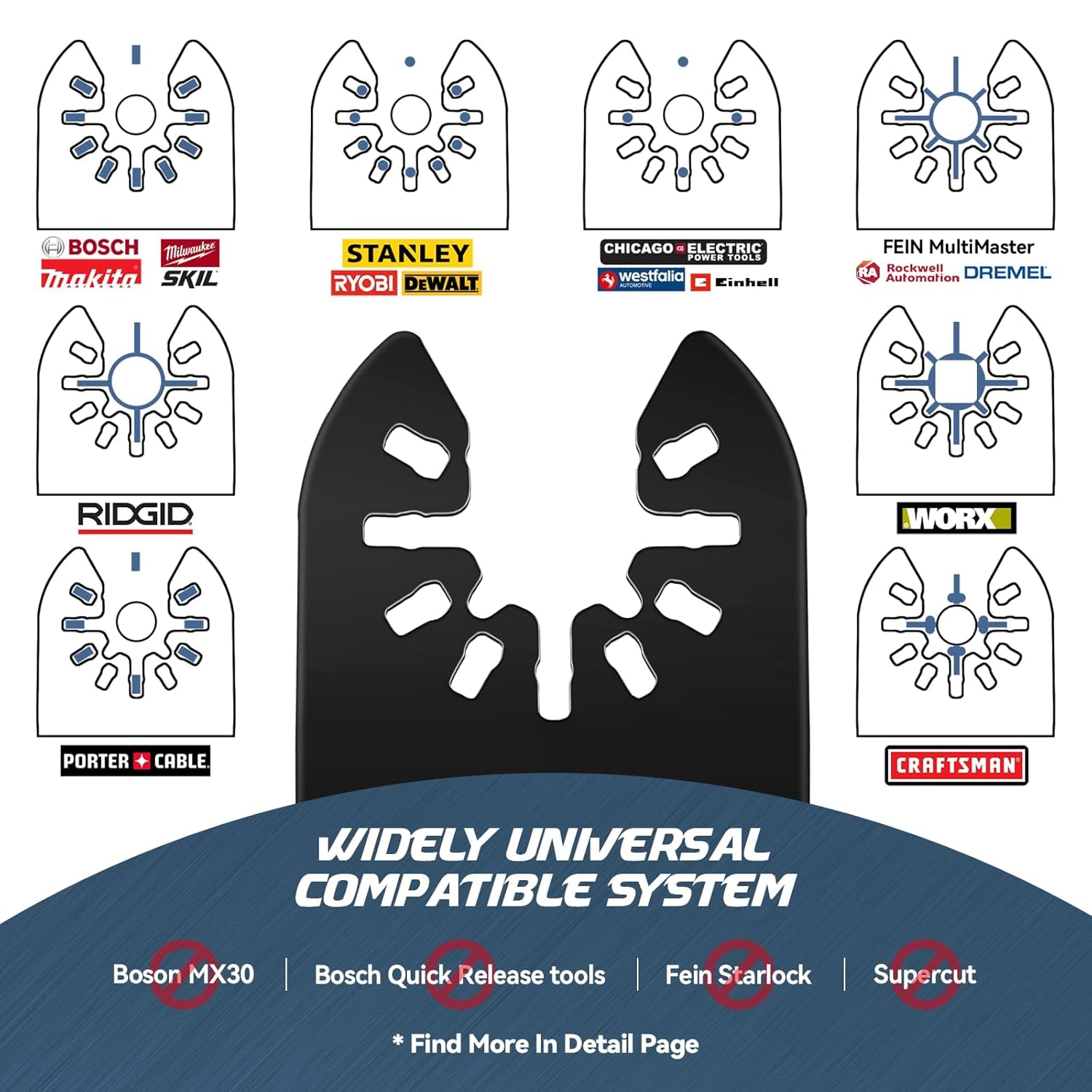 KELIN 78 hojas de herramientas oscilantes con dientes largos japoneses para madera, cuchillas multiherramienta de alta eficiencia, hojas de sierra