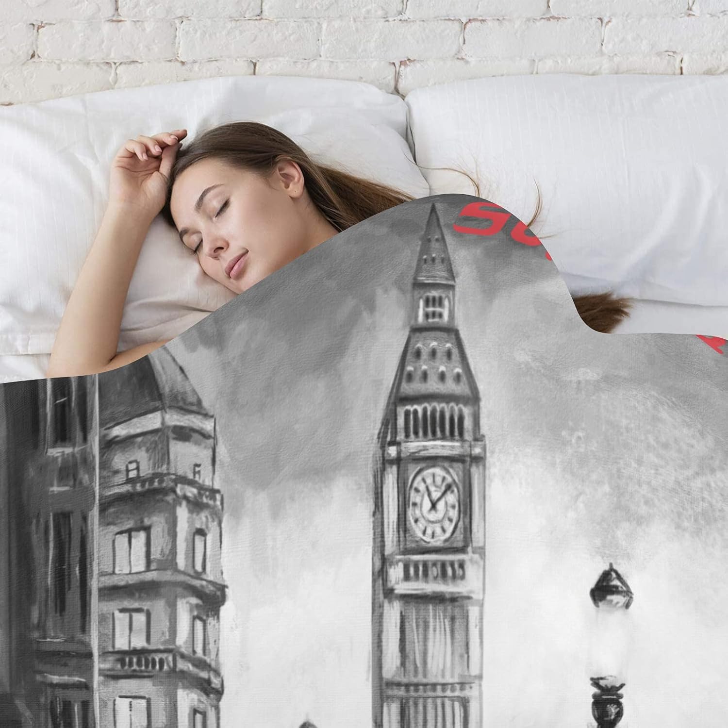 Manta personalizada de Inglaterra Londres Big Ben para bebé, manta personalizada para niños y niñas, cumpleaños, baby shower, perros o mascotas,