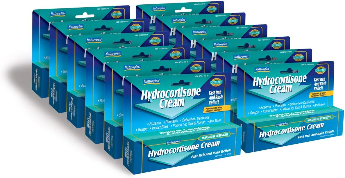 Crema de hidrocortisona para aliviar la picazón y las erupciones rápidas, paquete de 6