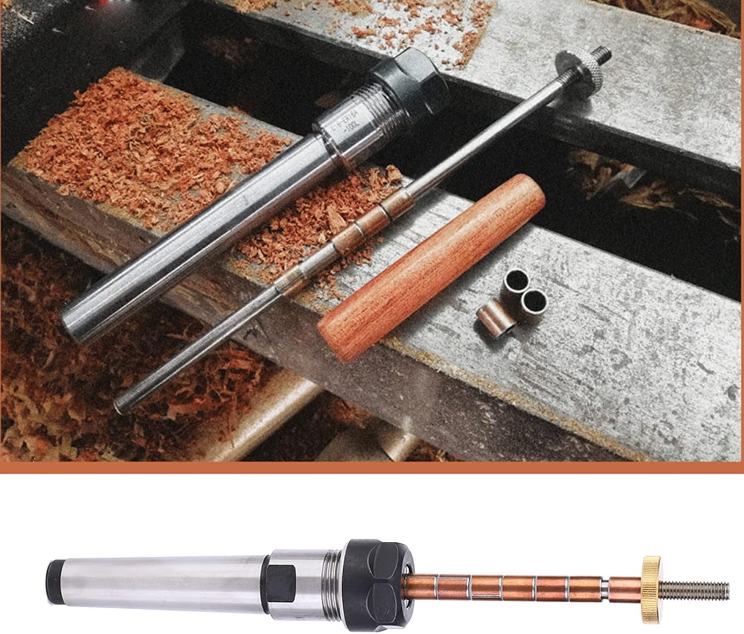 Herramienta de torno de mandril ajustable para carpintería, perfecta para giradores (mango cónico)
