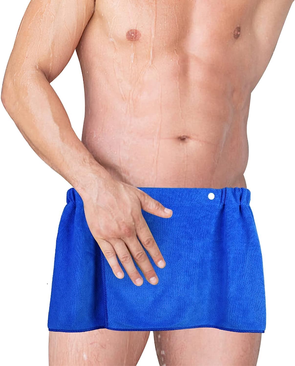 Envoltura de ducha para hombres,Toalla de baño para hombres,Toalla de baño portátil (azul grande)