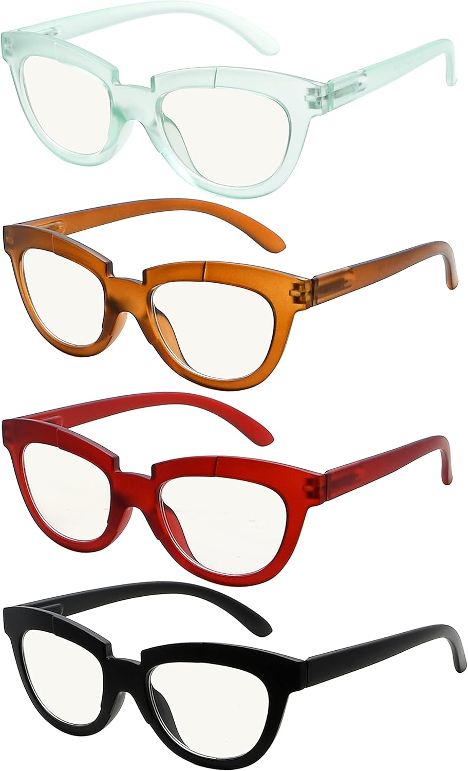 Eyekepper Paquete de 4 lentes de lectura progresivos multifocales para mujer, media luna, lectores multifocales +3.5