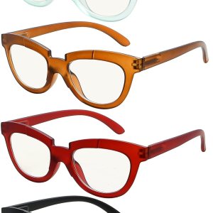 Eyekepper Paquete de 4 lentes de lectura progresivos multifocales para mujer, media luna, lectores multifocales +3.5 Eyekepper Paquete de 4 lentes de lectura progresivos multifocales para mujer, media luna, lectores multifocales +3.5