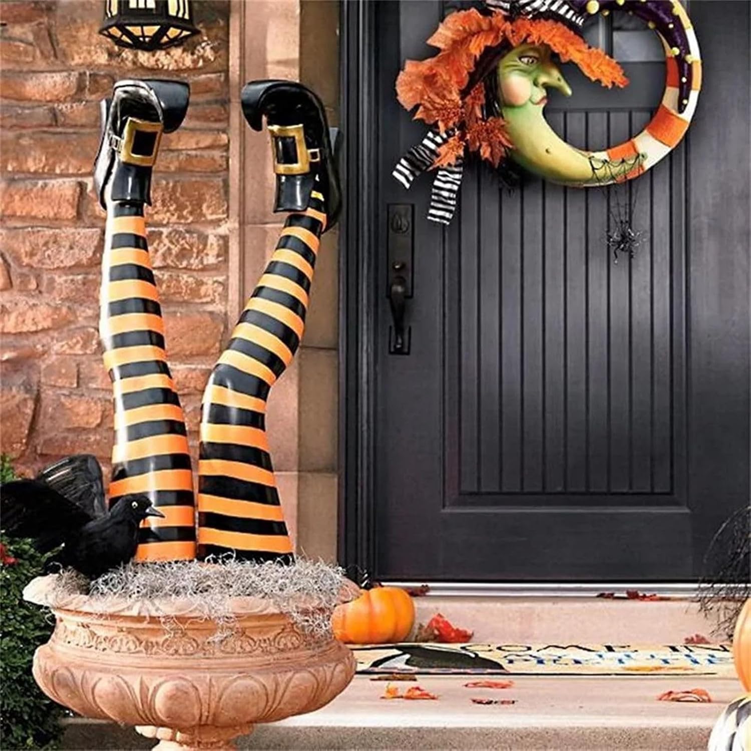 YUUAND 2 piezas de decoración de Halloween malvado sexy muslos de bruja heterosexual divertido belleza piernas Halloween fiesta decoración puerta