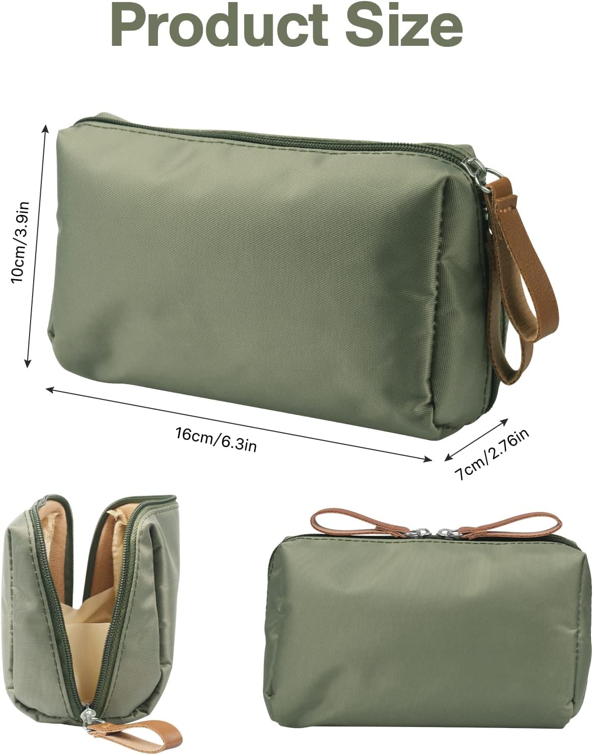 Mini bolsa de maquillaje de viaje impermeable portátil para mujer, bolsa de maquillaje pequeña, bolsa de cosméticos espaciosa, organizador