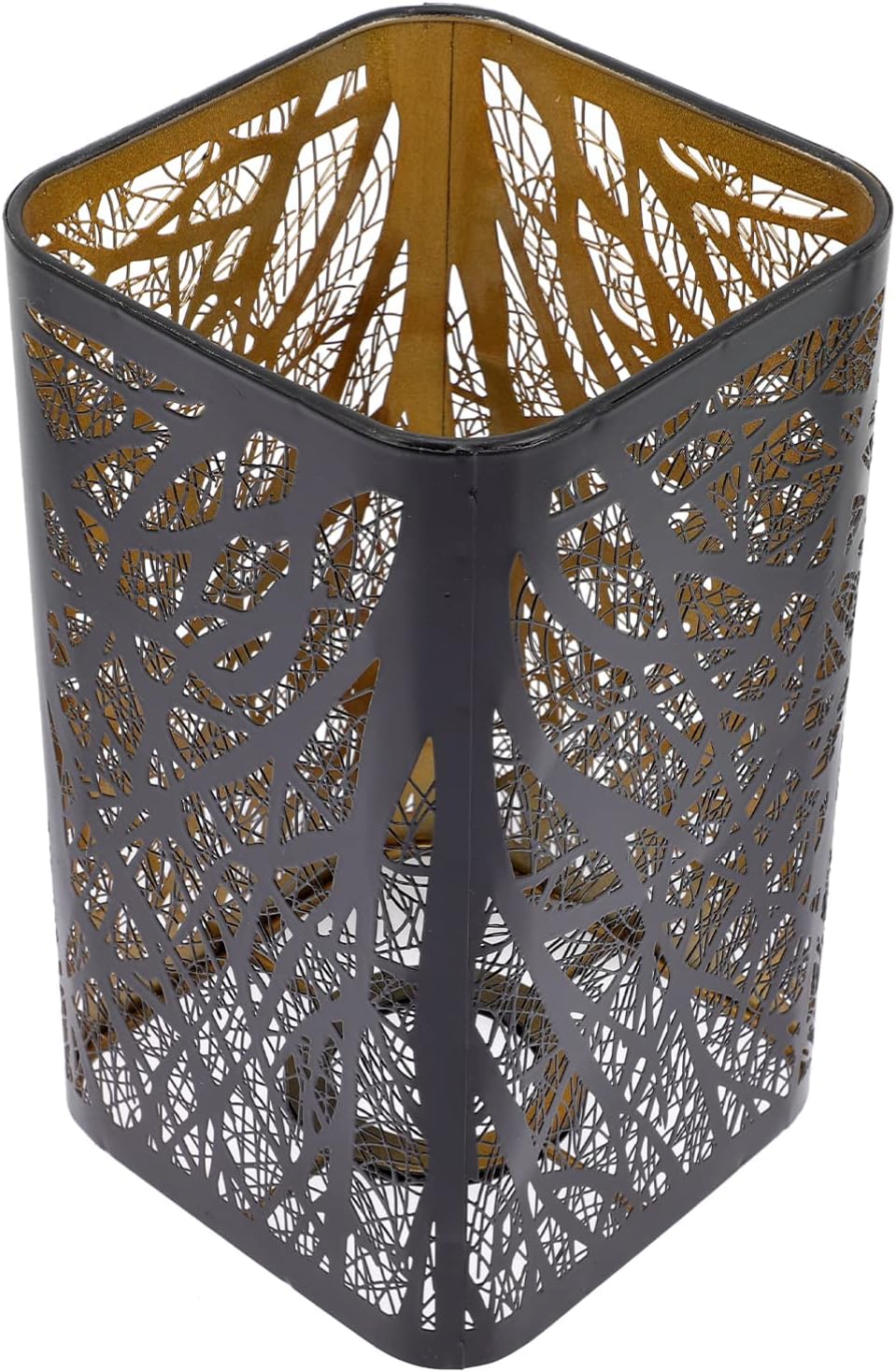 Sombras de lámpara de sombra de árbol, pantalla de lámpara E27 ahuecada de metal, pantalla cuadrada de iluminación de bosque, cubierta de lámpara de