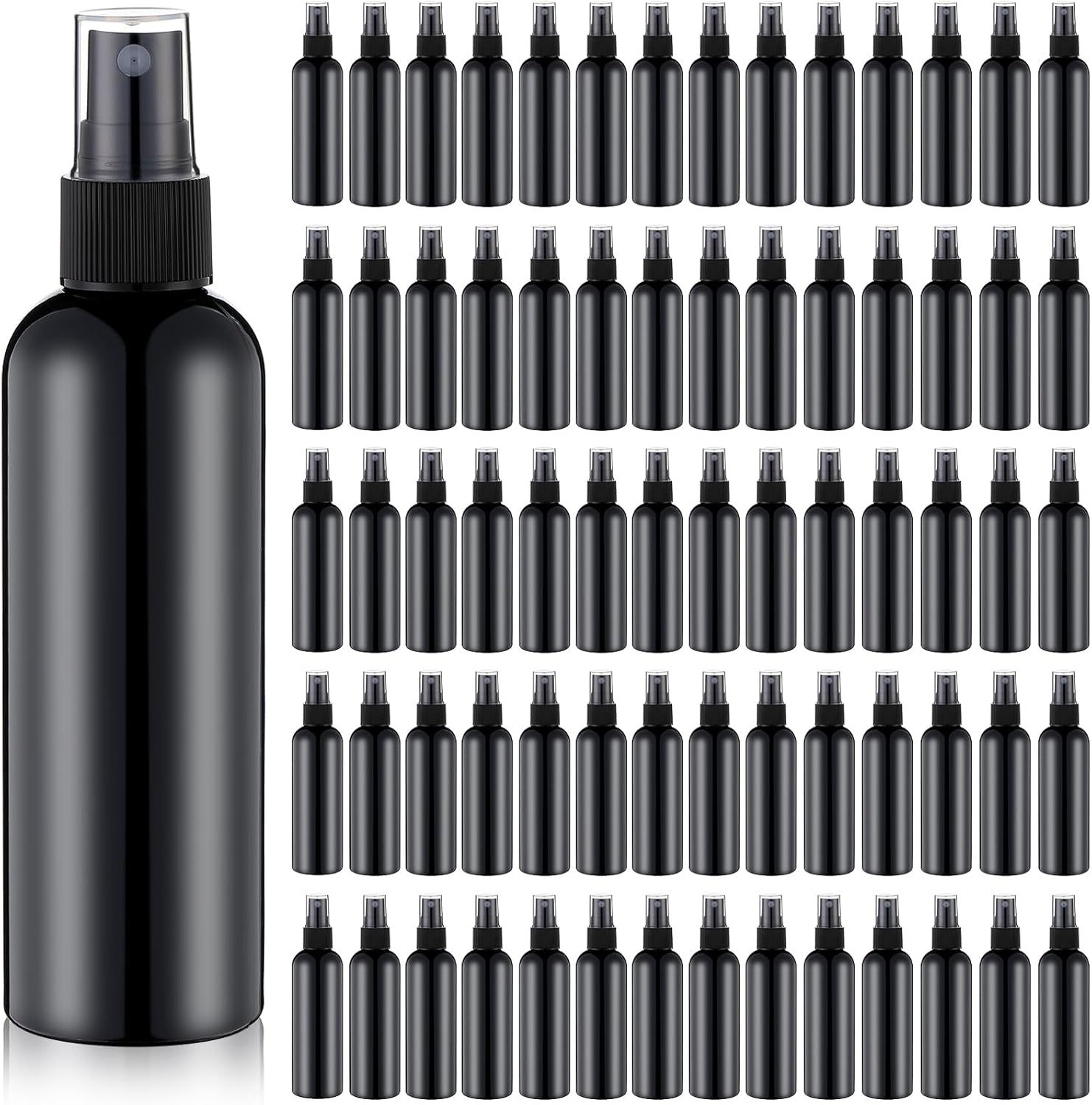 100 botellas de spray a granel de 4 onzas de plástico para aceites esenciales, pulverizador de niebla fina, reutilizable, recargable, contenedores
