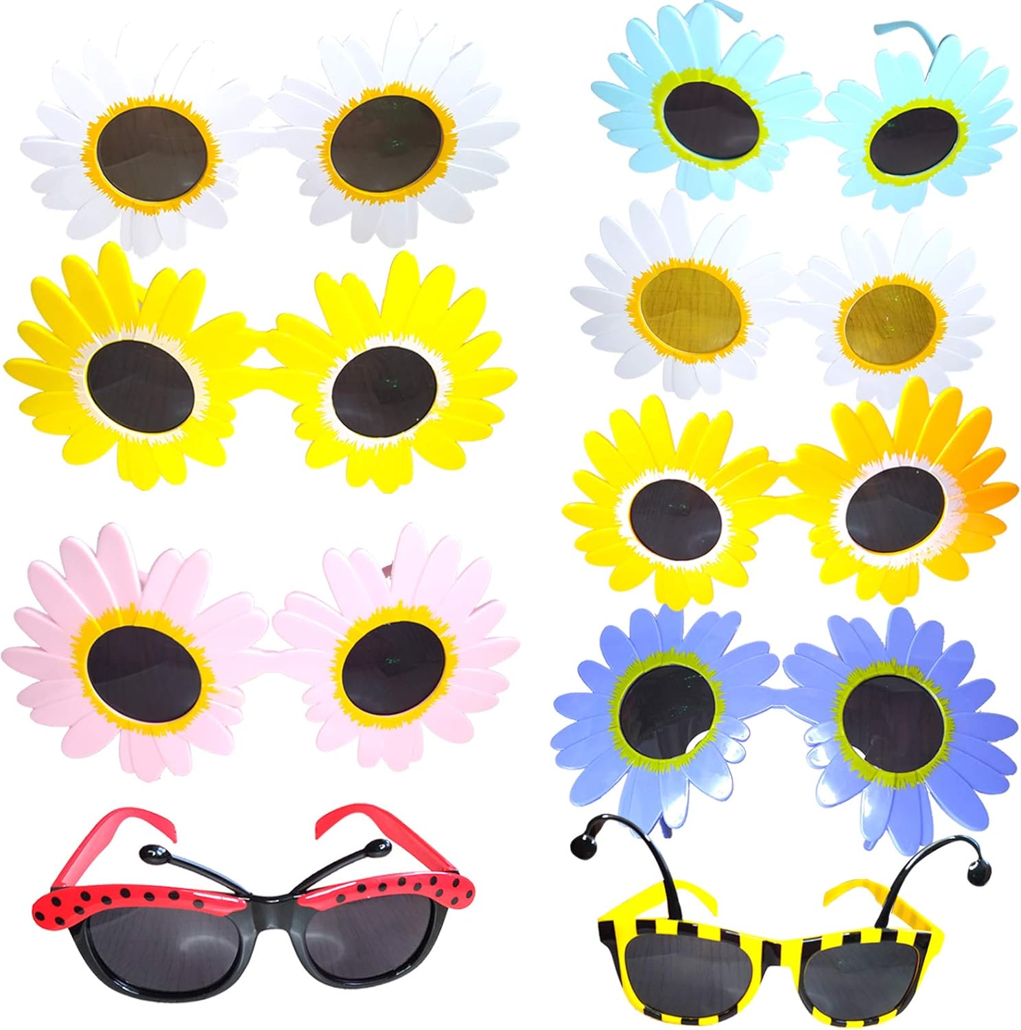 Gafas de sol de fiesta de flores para primavera y verano, regalos de girasol de abejorros, decoraciones de fiesta de Pascua, gafas de fiesta de