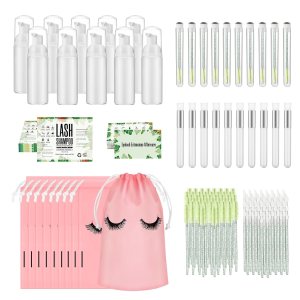 Juego de 170 botellas de champú para pestañas, cepillo de cuidado posterior, juego de limpieza de baño de pestañas con botella de bomba de espuma, Juego de 170 botellas de champú para pestañas, cepillo de cuidado posterior, juego de limpieza de baño de pestañas con botella de bomba de espuma,