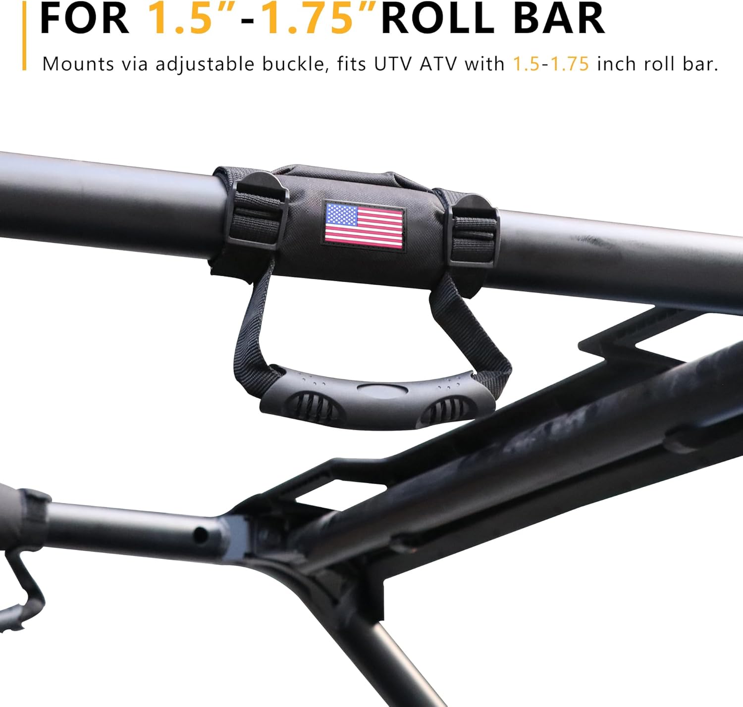 Asas de agarre UTV ATV de 1.5 a 1.75 pulgadas, asas de agarre compatibles con Polaris RZR, Kawasaki Wildcat UTV, ATV, correas de repuesto de agarre
