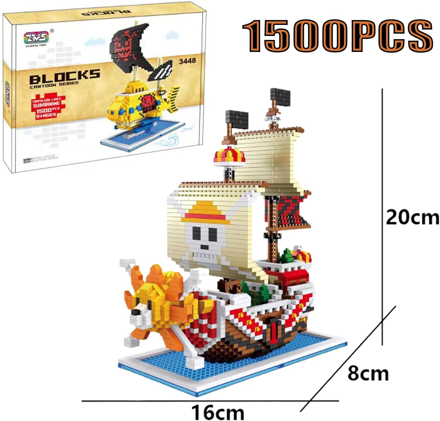 XKJFOTCY Bloques de construcción de anime, juego de bloques de construcción de barcos, juego de modelo de pensamiento creativo, juguete para niños y