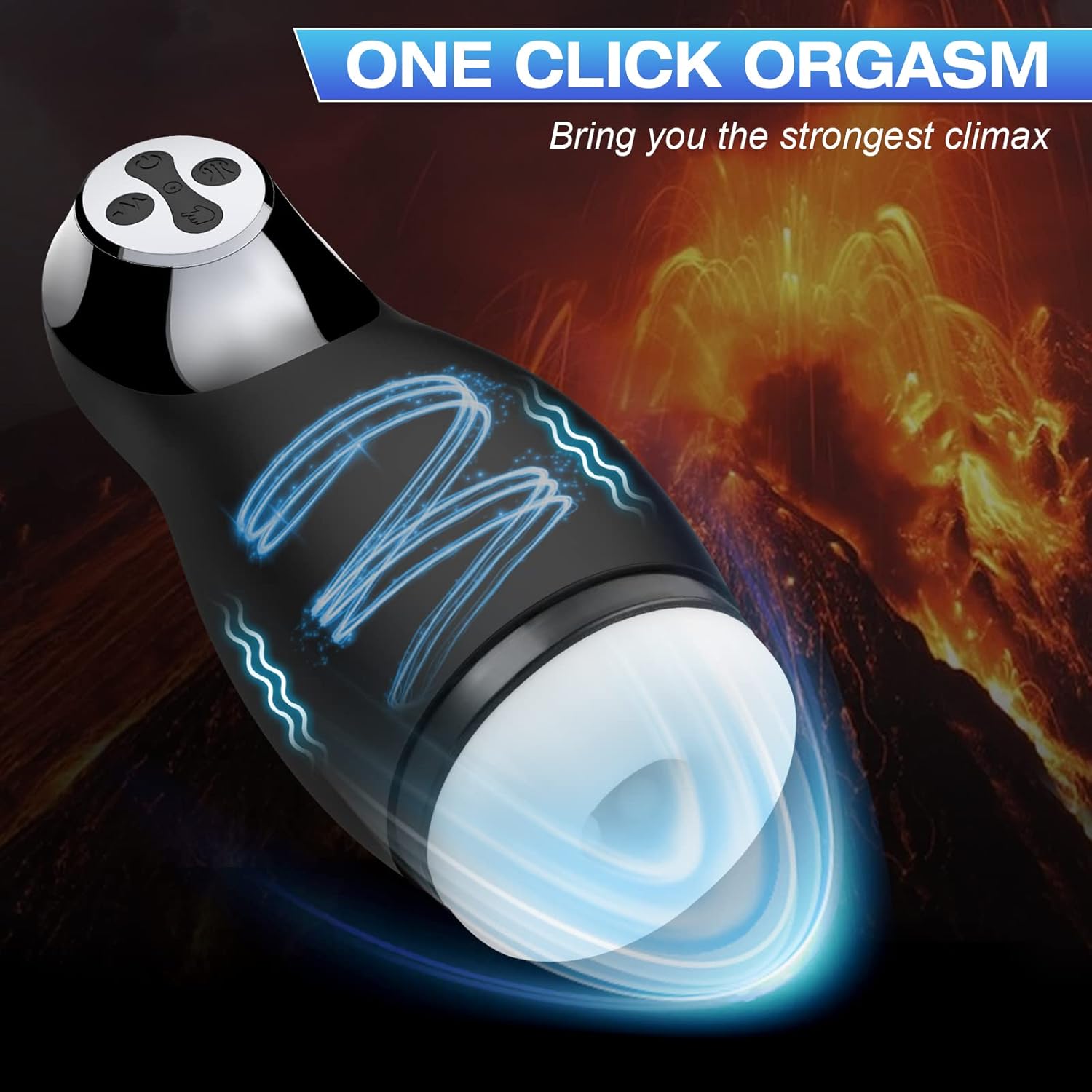 Eupher Taza masturbadora automática masculina, taza de masturbación de succión al vacío con 10 vibraciones y 3 succión para masajeador de pene,