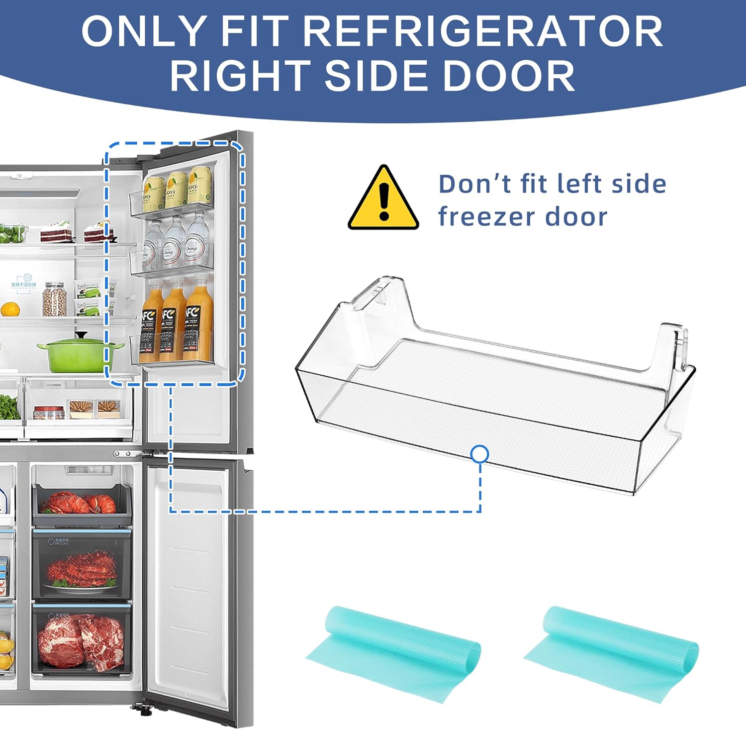 Fetechmate – Estante de repuesto para puerta de refrigerador W11239961 W10900538, estante lateral para refrigerador, paquete de 2 unidades de