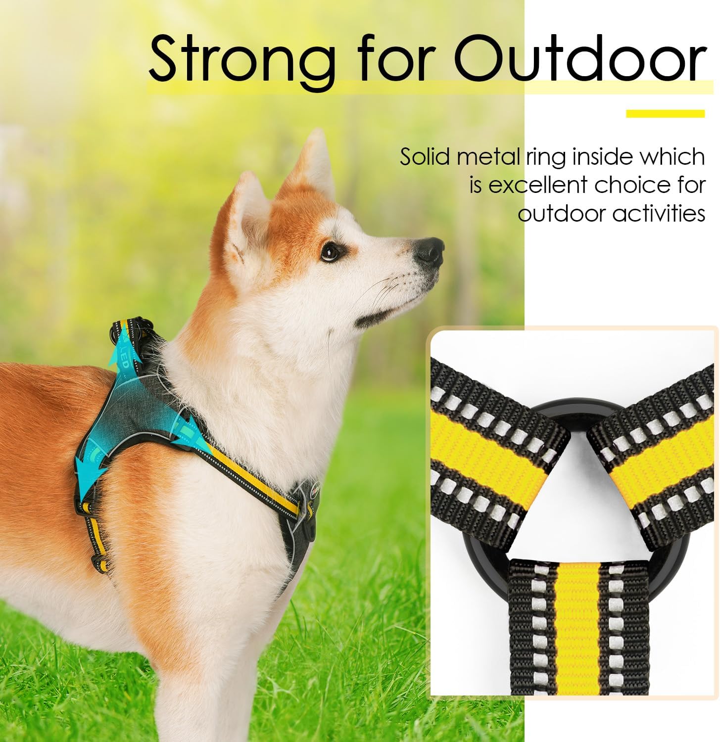 ThinkPet Arnés para perro para perros grandes, arnés de chaleco para perro con clip frontal, sin tirones, sin estrangulamiento, a prueba de escape,