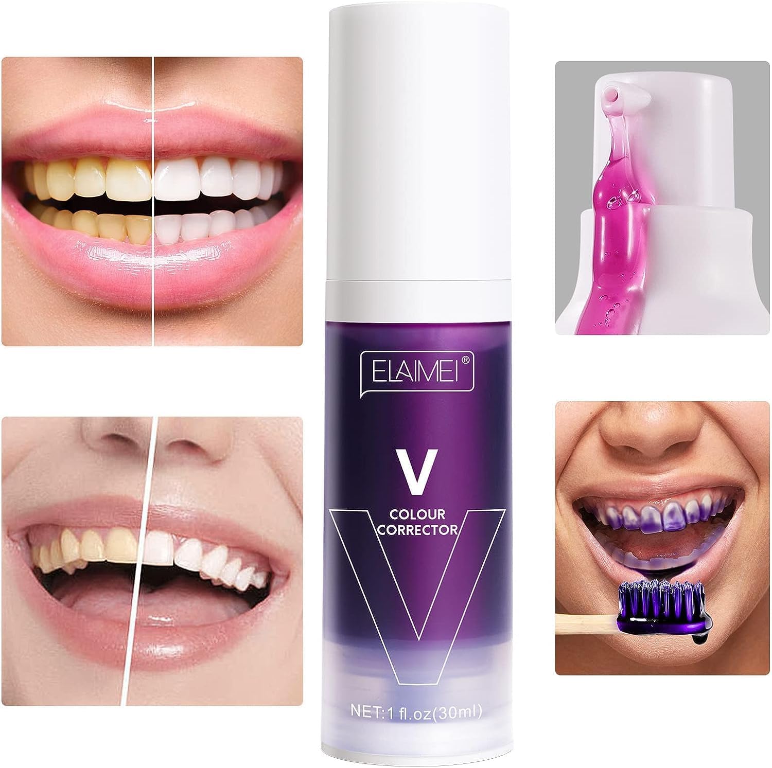 Nivea Men Pasta de dientes morada, 1.06 onzas líquidas, gel blanqueador para dientes, unisex para adultos